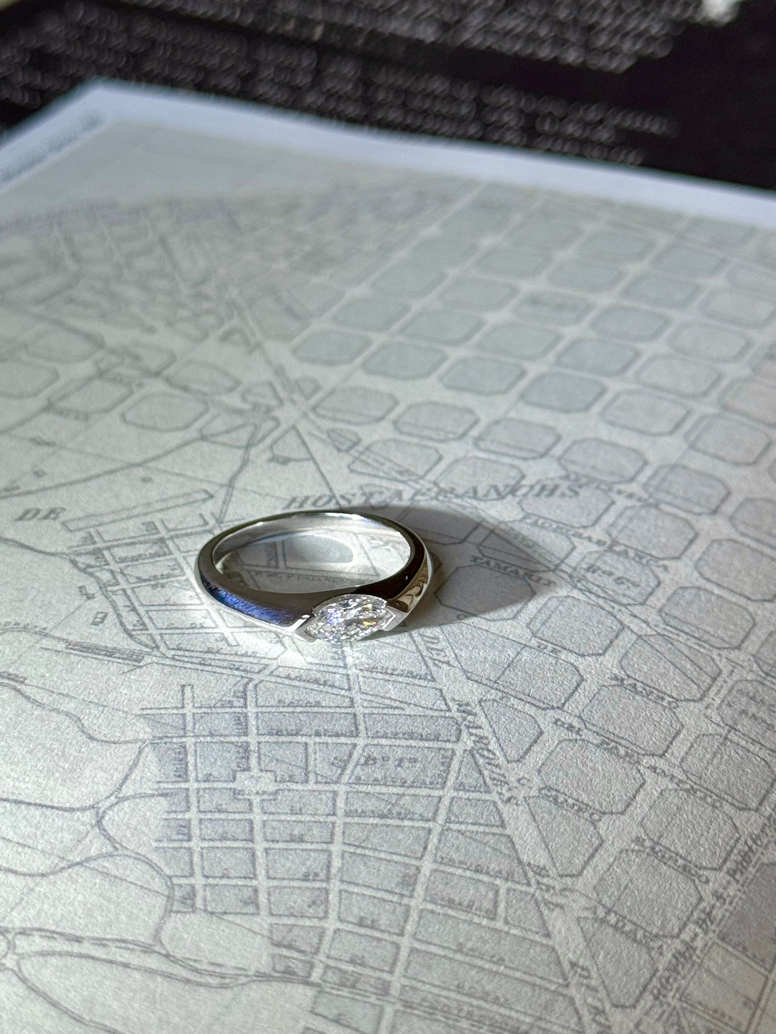 Northern Light Marquise Signet Ring