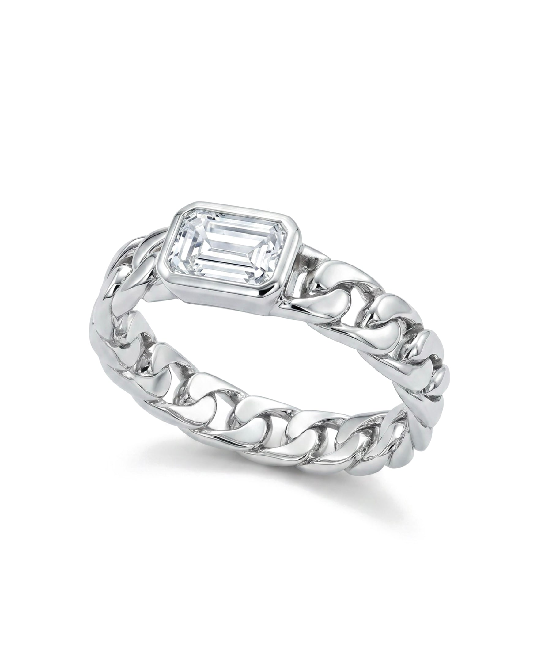 Juno Emerald Cuban Link Ring