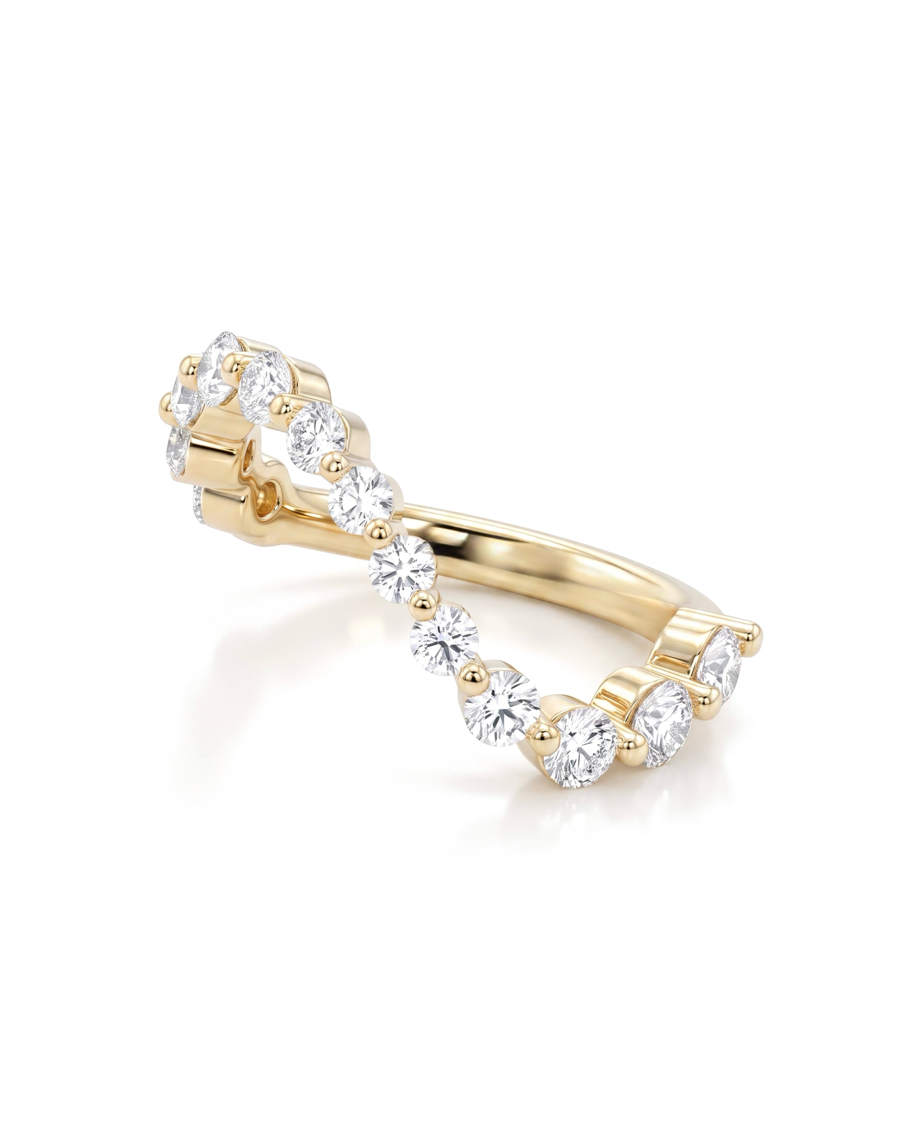 Billie Round Diamond Wave Ring