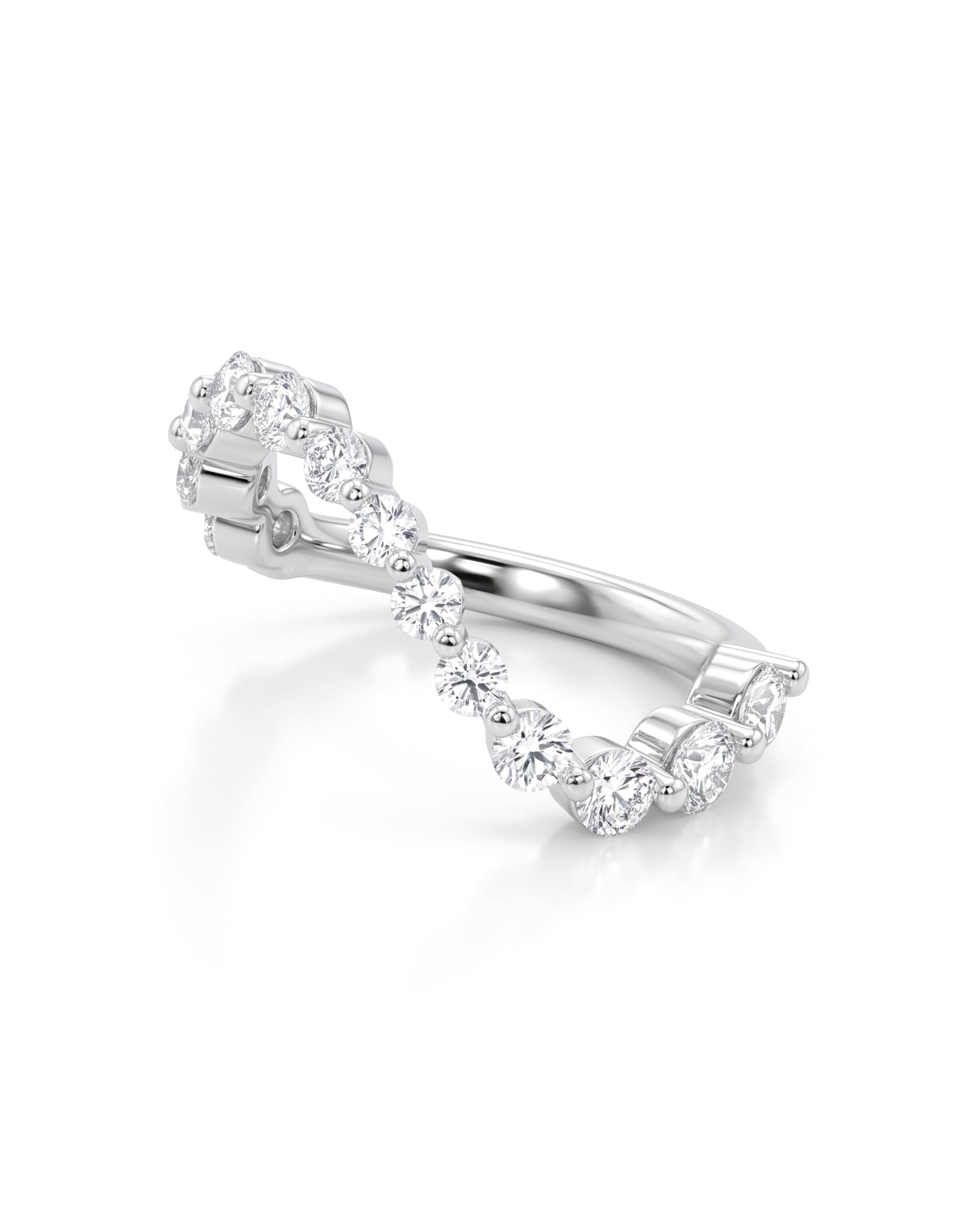 Billie Round Diamond Wave Ring
