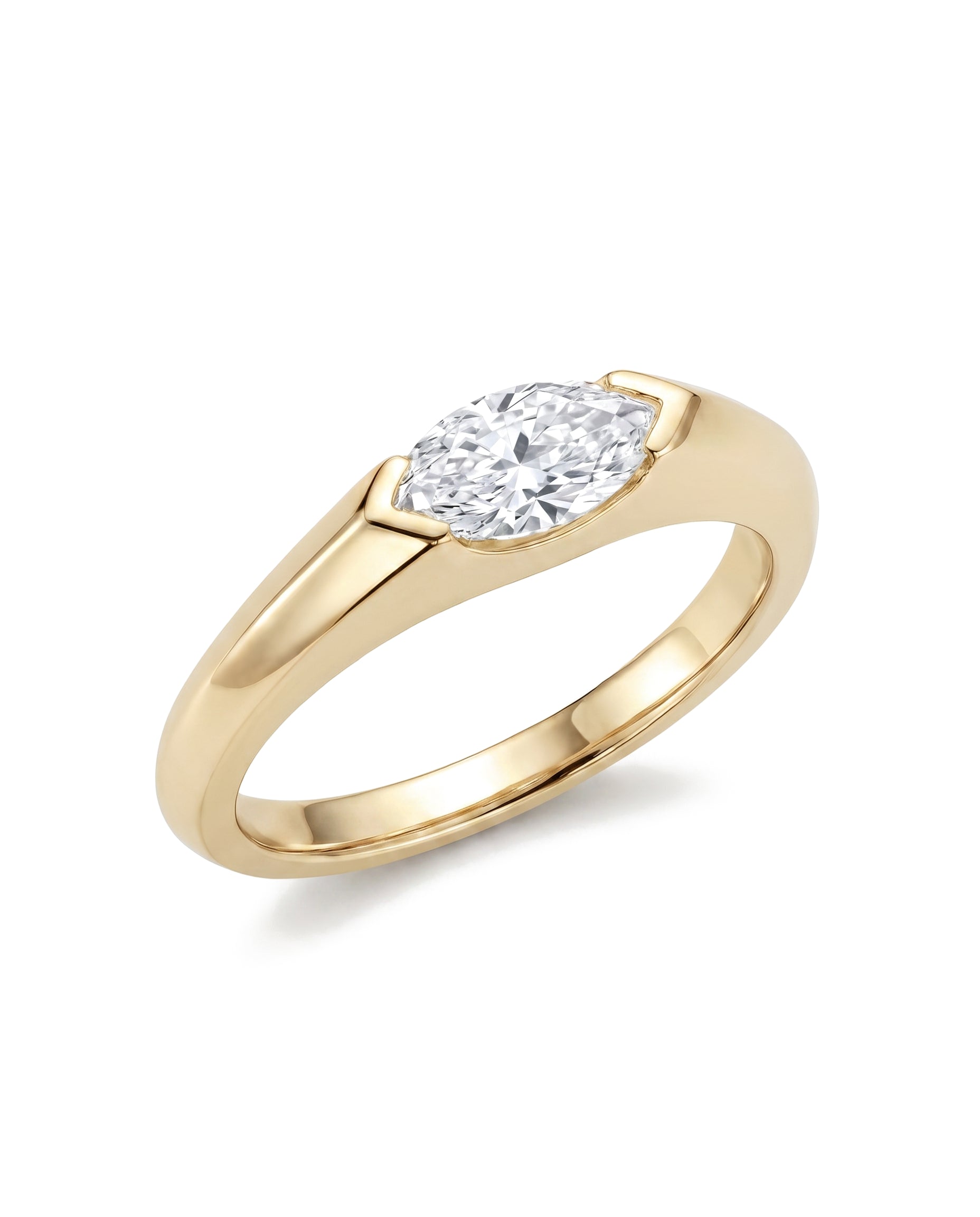 Northern Light Marquise Signet Ring