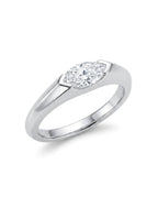 Northern Light Marquise Signet Ring