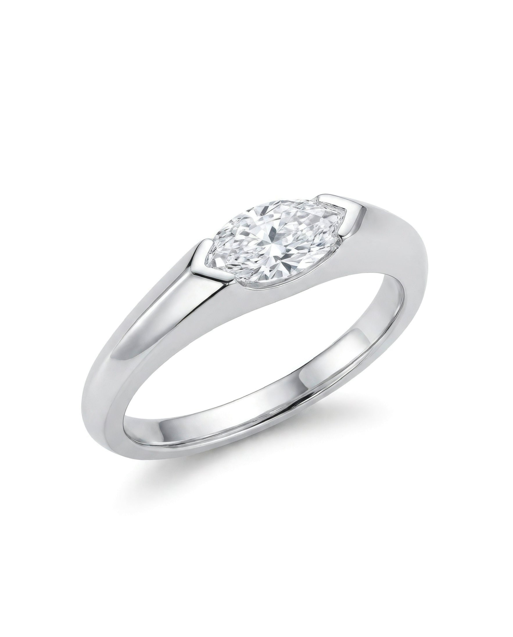 Northern Light Marquise Signet Ring