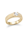 Aria Ribbed Round Diamond Ring