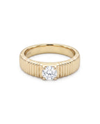 Aria Ribbed Round Diamond Ring