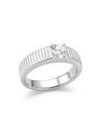 Aria Ribbed Round Diamond Ring