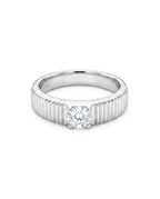 Aria Ribbed Round Diamond Ring