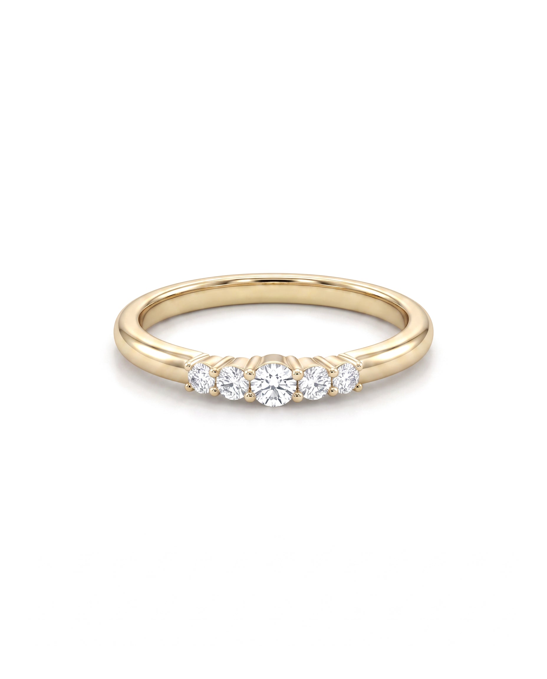 Soft Echo 5-Stone Graduated Diamond Midi Ring