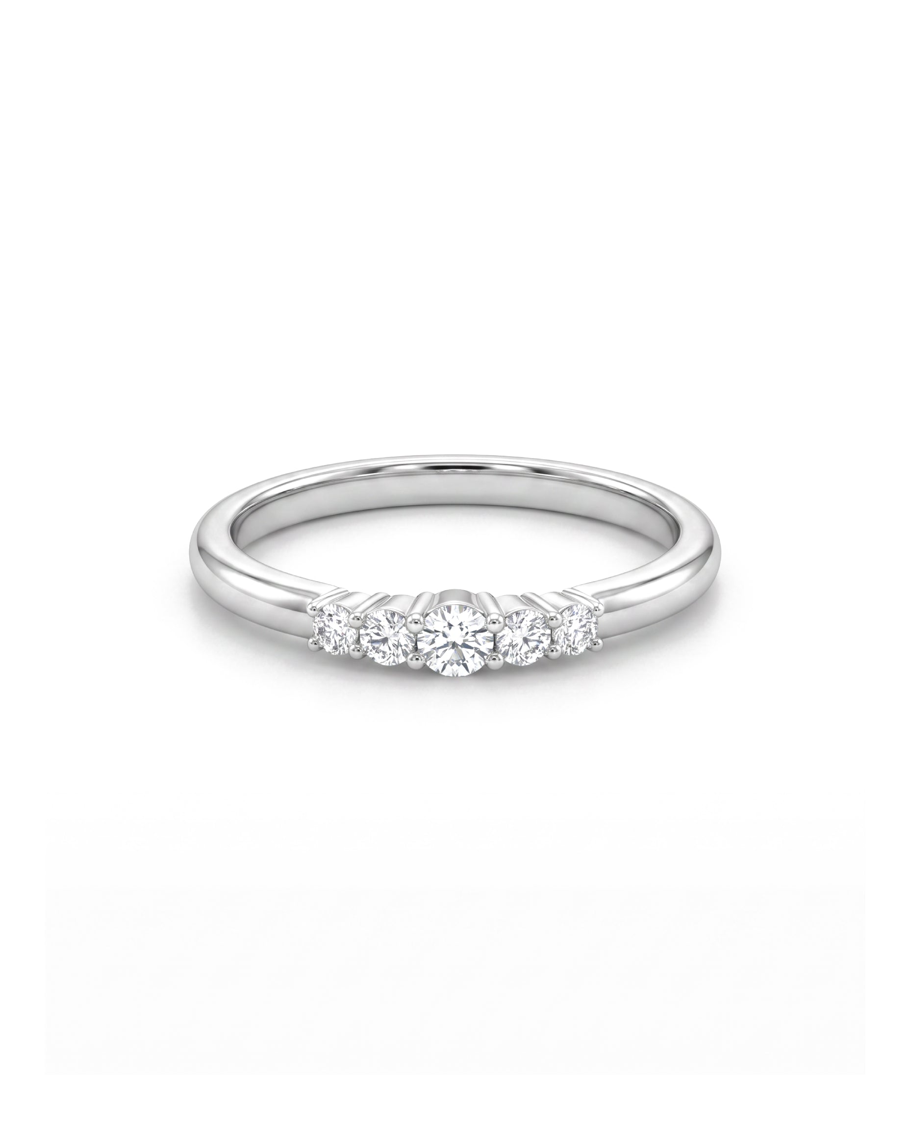 Soft Echo 5-Stone Graduated Diamond Midi Ring