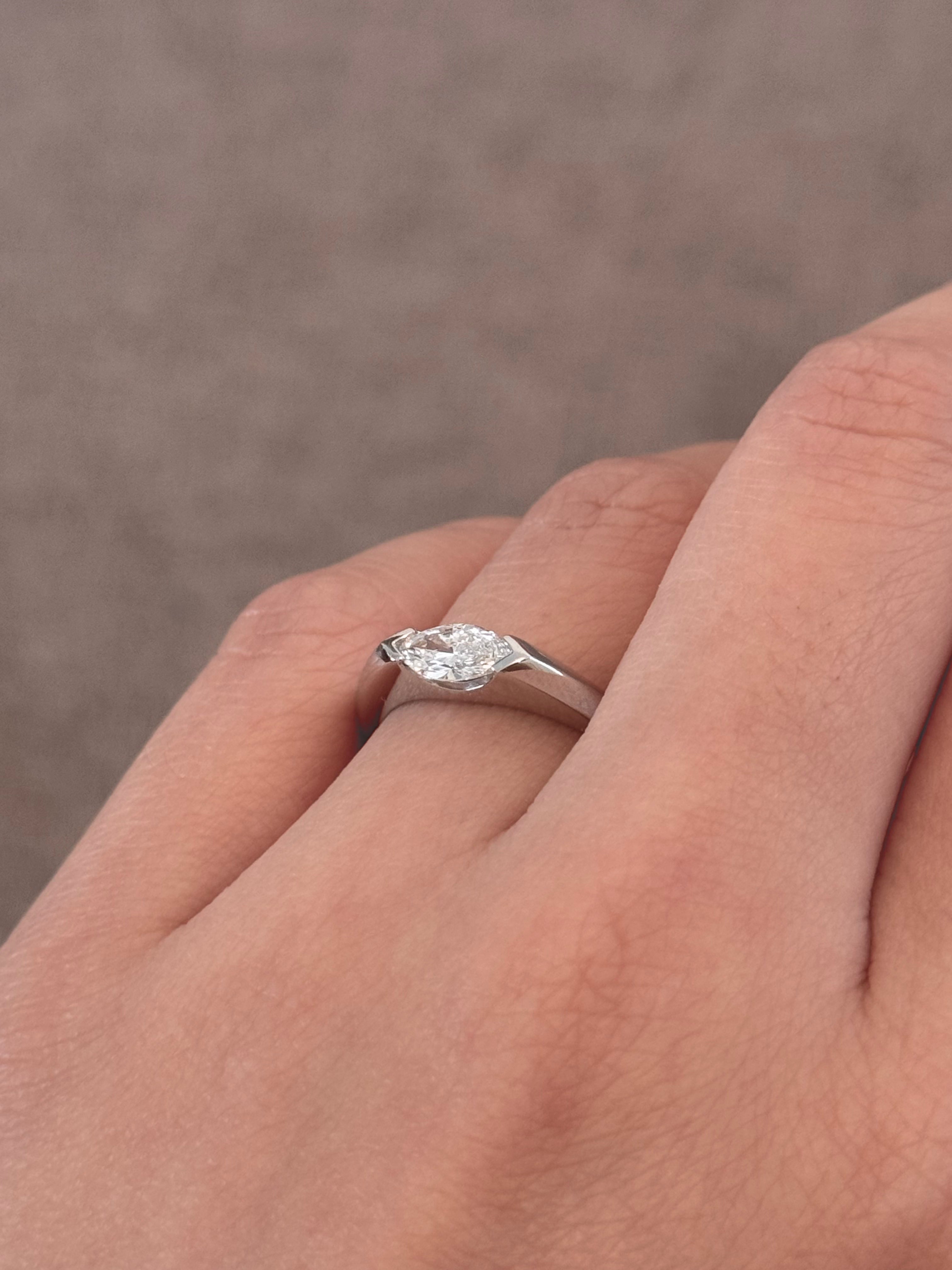 Northern Light Marquise Signet Ring