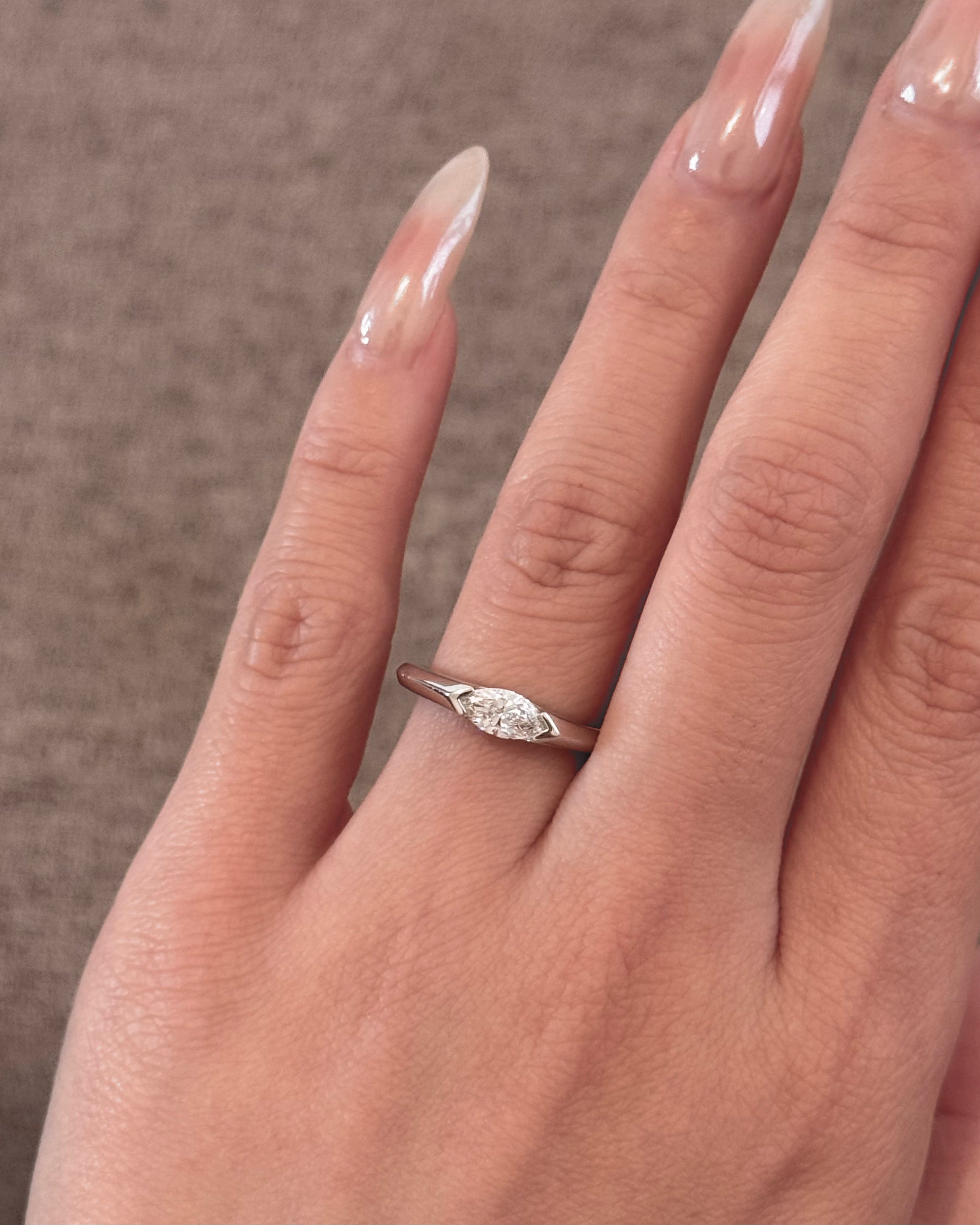 Northern Light Marquise Signet Ring