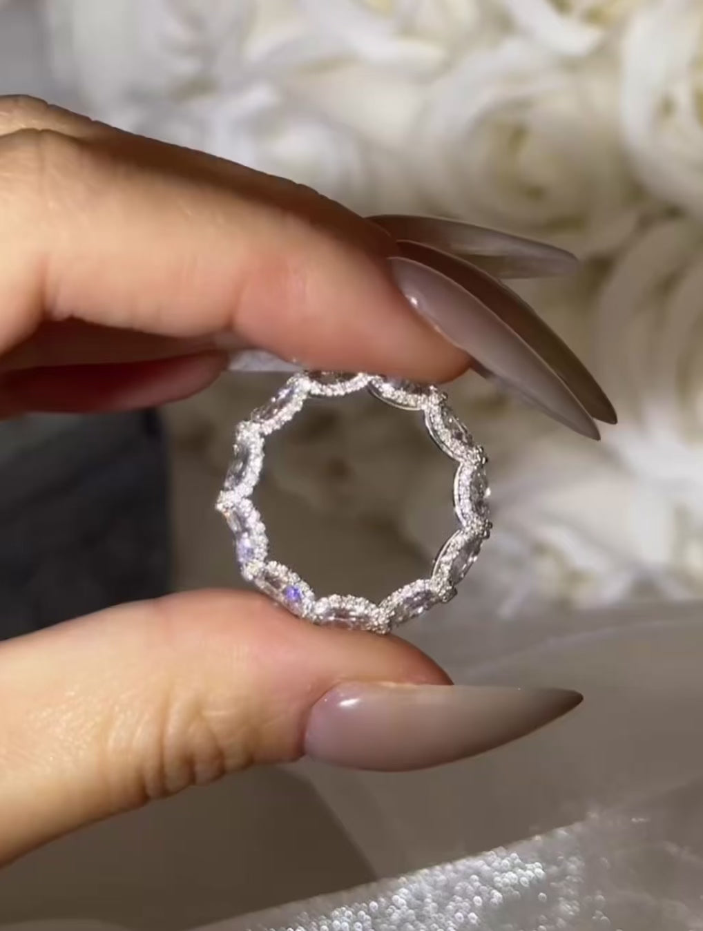 Verona East West Oval Eternity Band